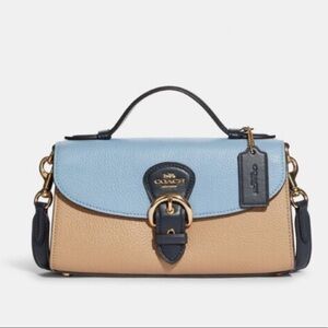 Coach Kleo Top Handle In Colorblock Marble Blue